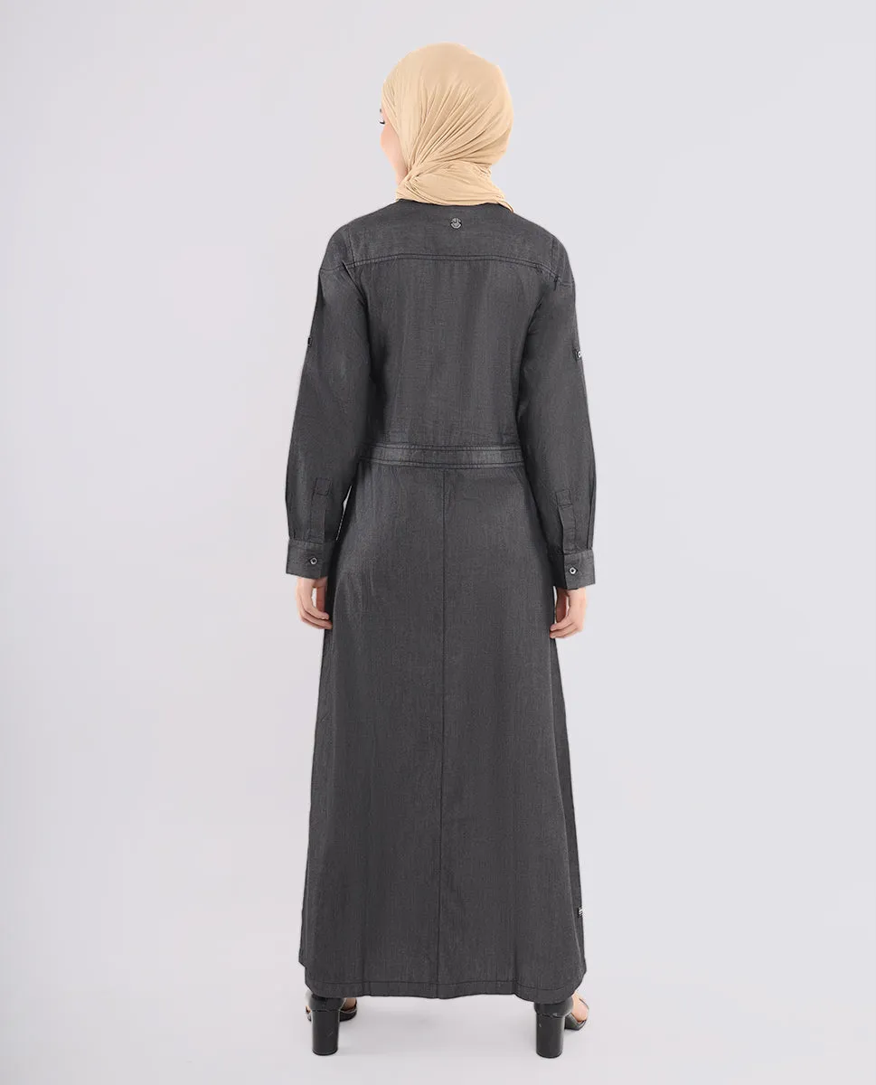 Charcoal Black Denim Jilbab
