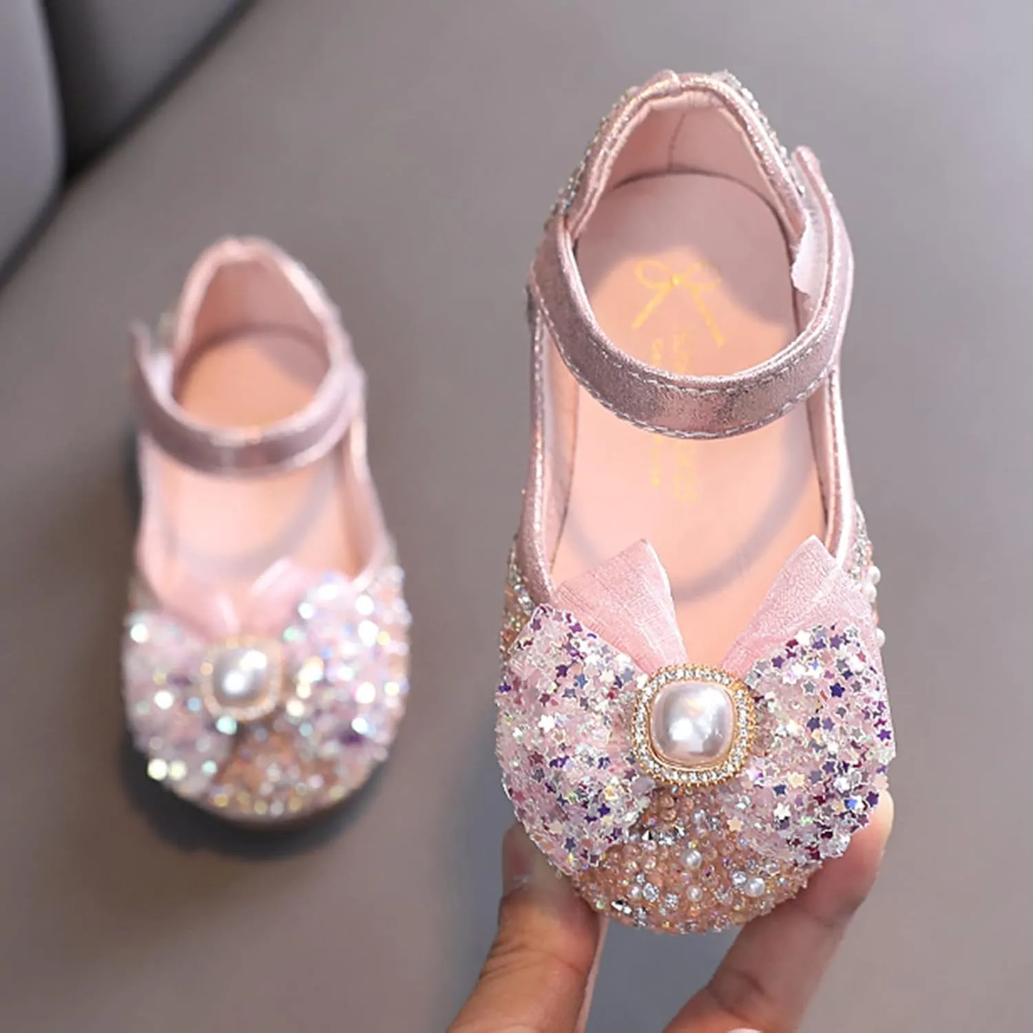 Children Shoes Fashion Flat Bottom Princess Shoes with Diamond Single Shoe Performance Shoes Cute Shoes for Girls (Red, 3 Big Kids)
