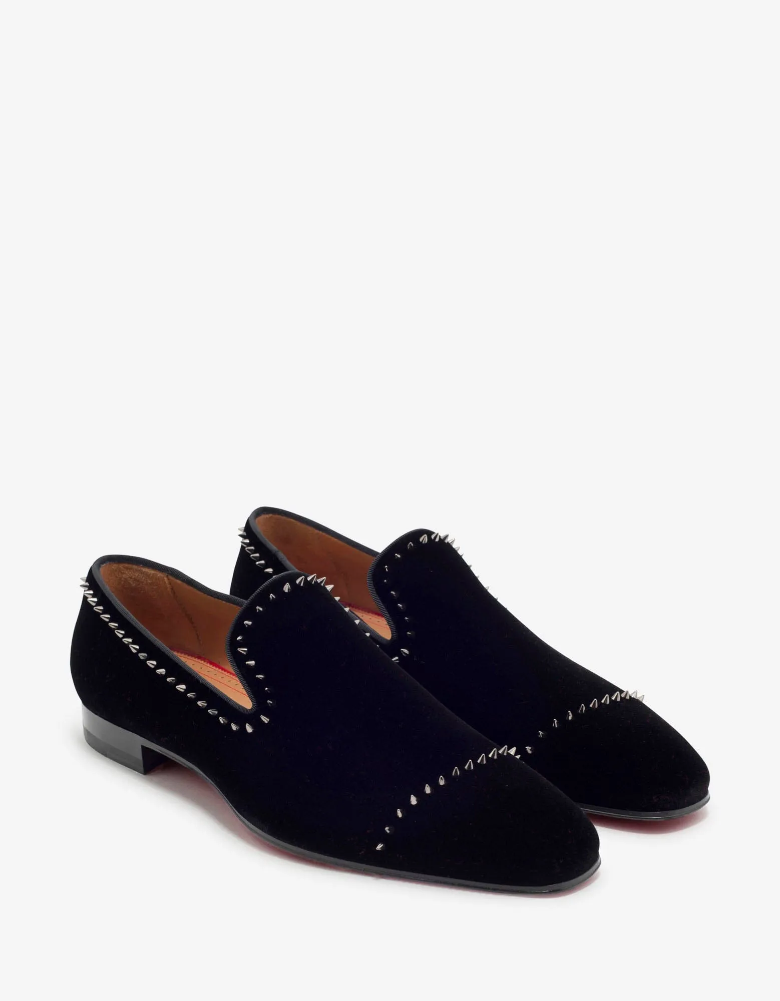 Christian Louboutin Dandeton Black Velvet Stud Loafers