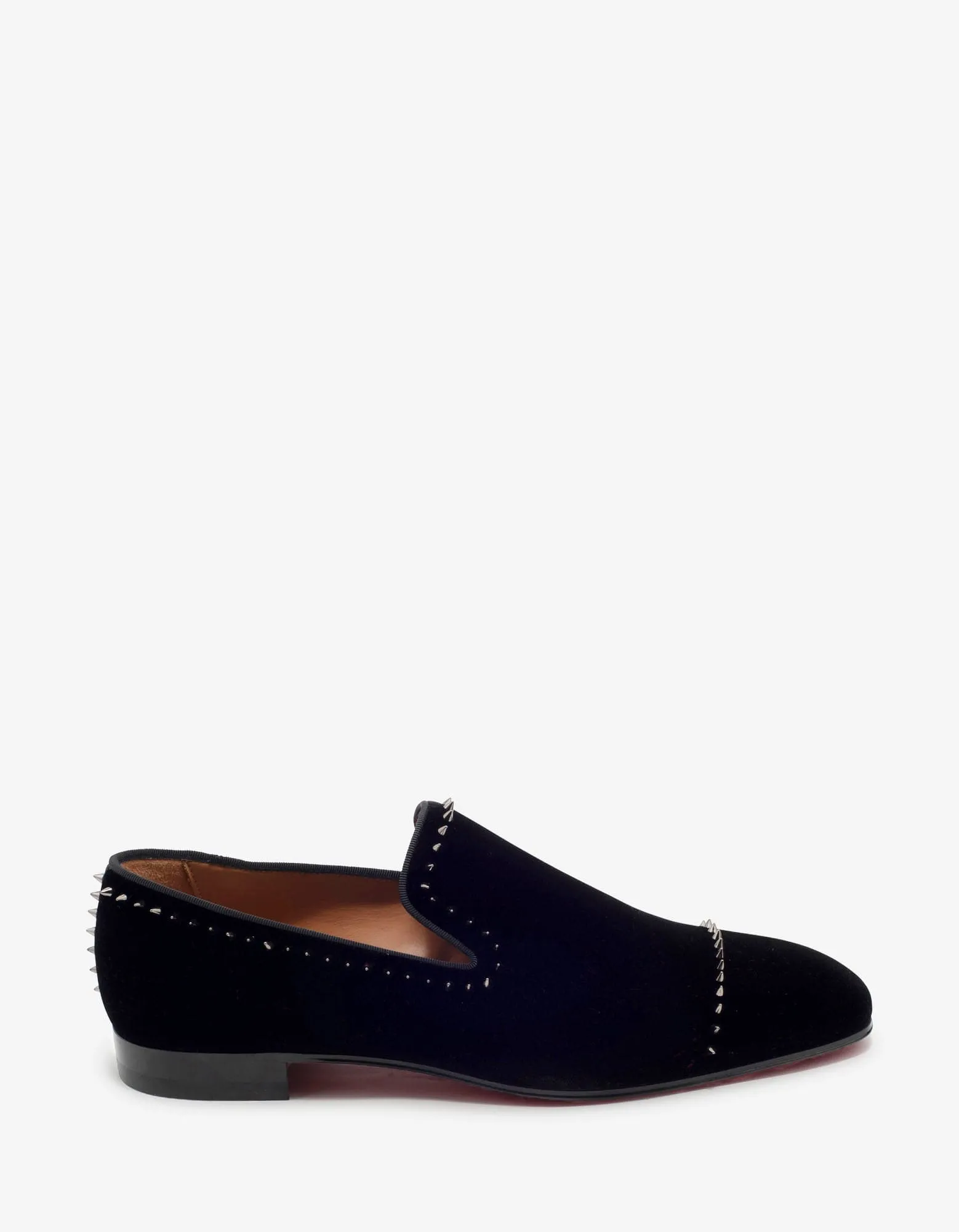 Christian Louboutin Dandeton Black Velvet Stud Loafers