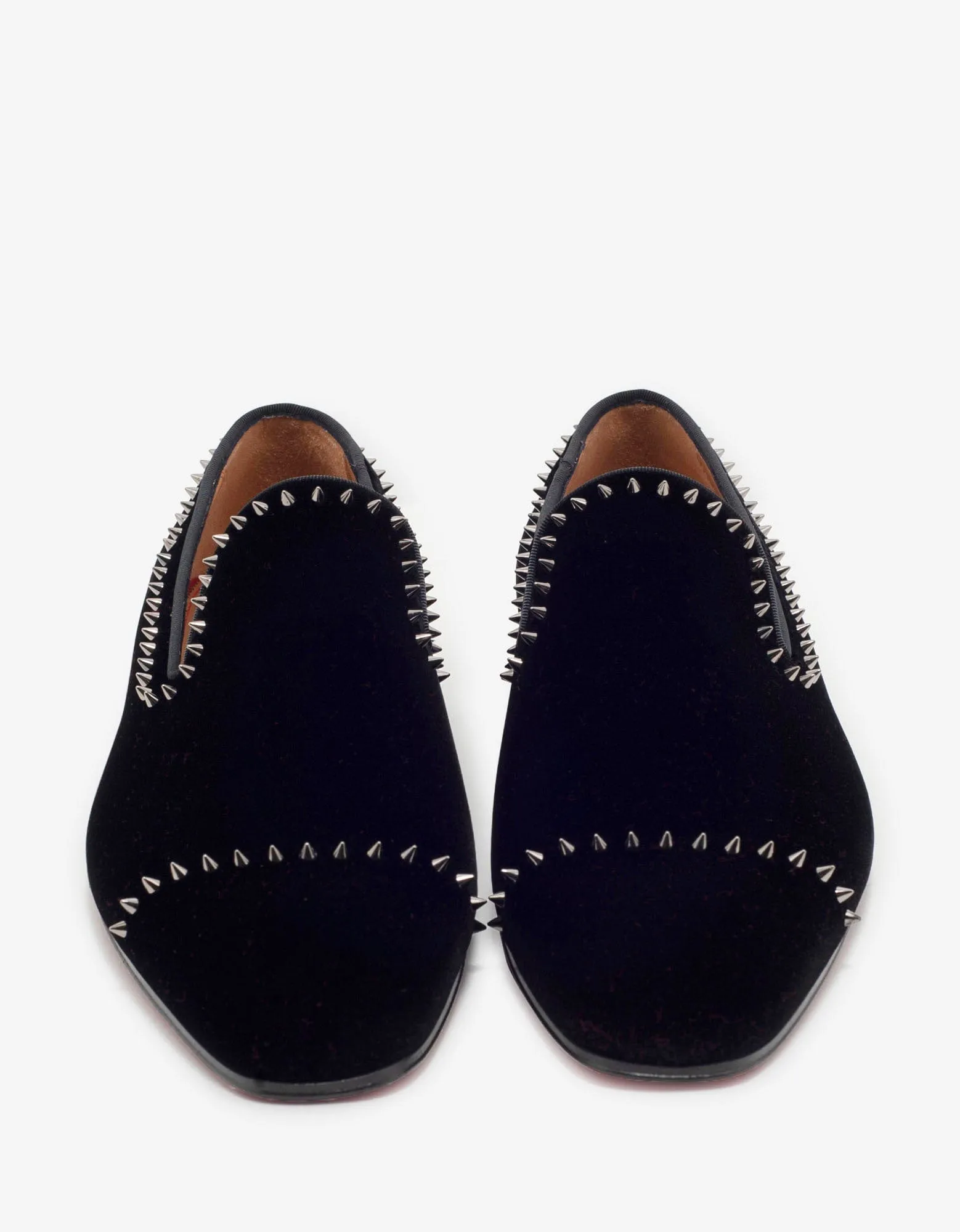 Christian Louboutin Dandeton Black Velvet Stud Loafers