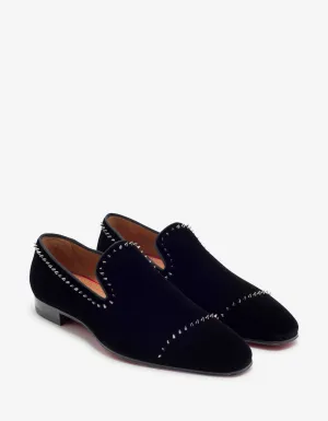 Christian Louboutin Dandeton Black Velvet Stud Loafers