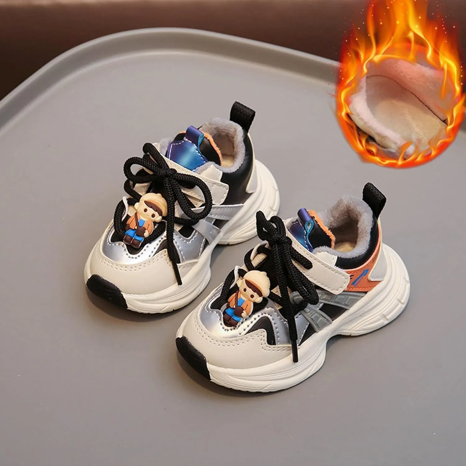 Chunky Sneakers for Toddler Kids Comfortable Lace-up Casual Fashion Tennis Shoes Boys Girls Lightweight Sneakers