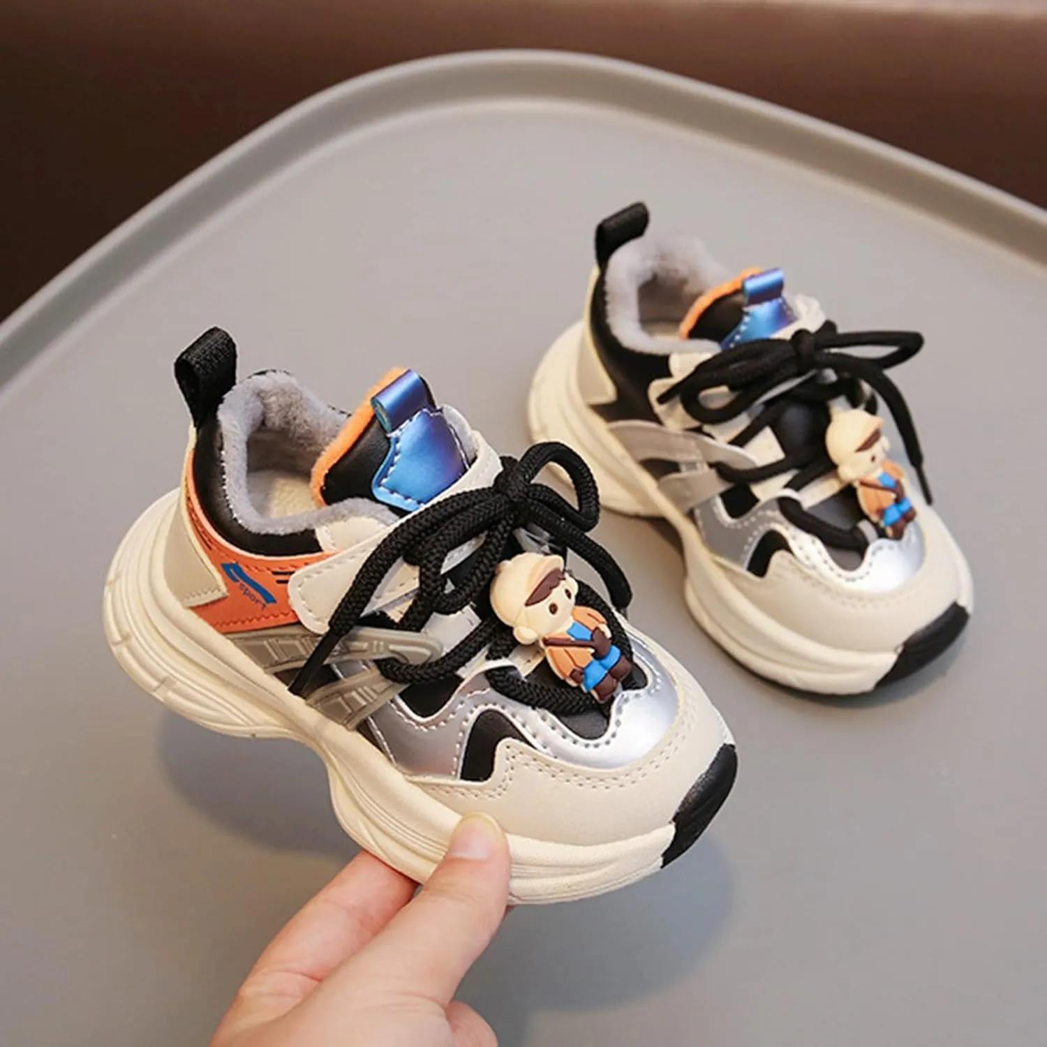 Chunky Sneakers for Toddler Kids Comfortable Lace-up Casual Fashion Tennis Shoes Boys Girls Lightweight Sneakers