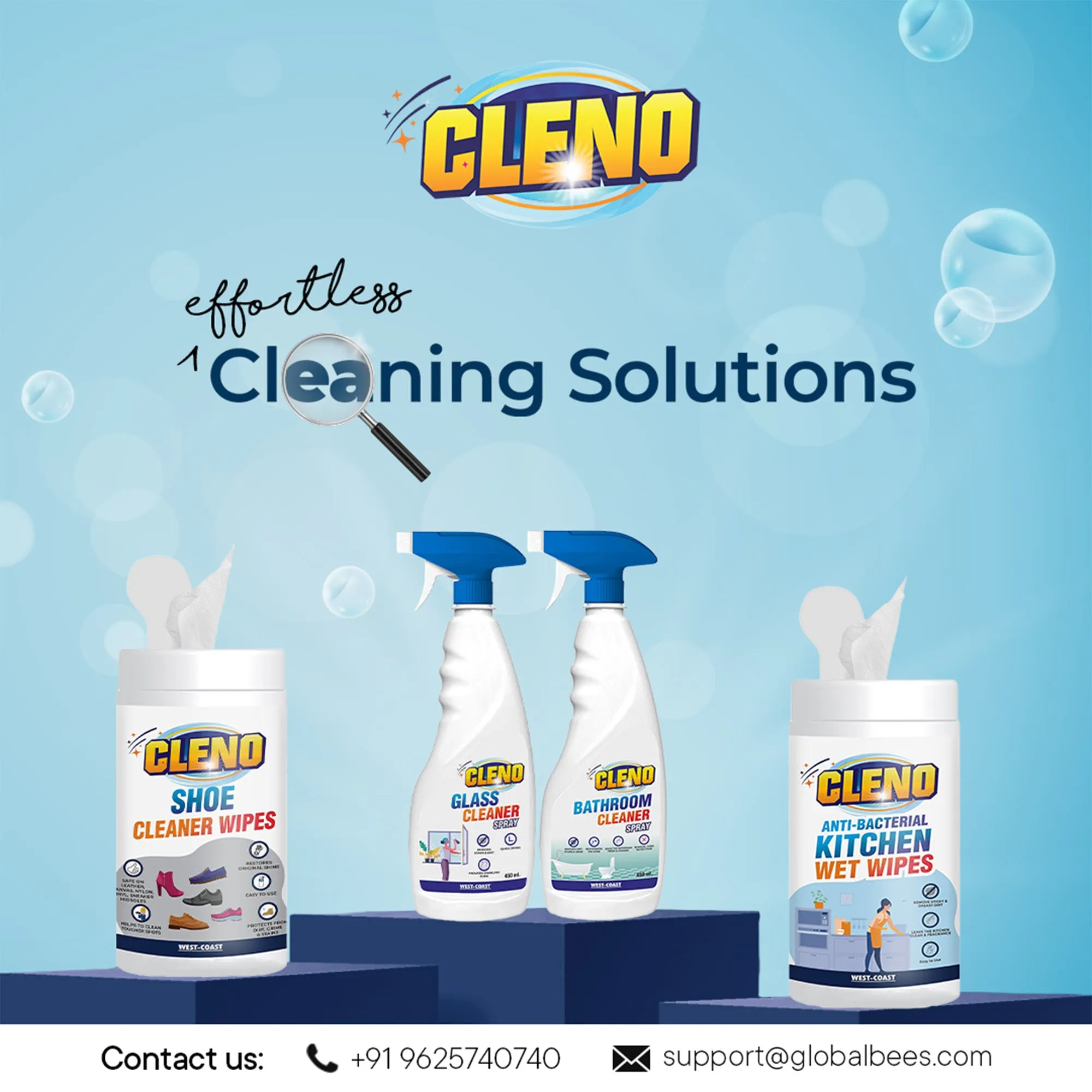 Cleno Shoe Cleaner Wet Wipes for Loafers, Sandals, Slippers, Traditional Footwear, Athletic, Sneakers, White & Golf-Tennis Shoes, Scrub Off Dirt, Mud, Grass Stains - 50 Wipes (Pack of 2,Ready to Use)