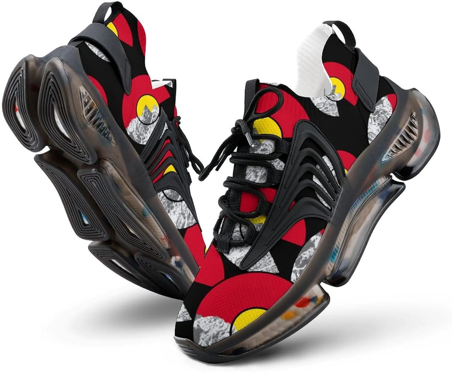Colorado Flag Moutain Running Shoes for Men Low Top Athletic Training Shoe Sports Walking Shoes Non-Slip Gym Sneakers