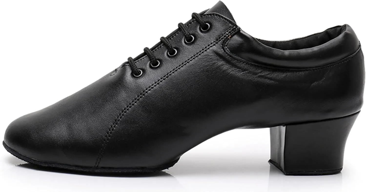Dance Shoes for Men Ballroom Lace-up Standard Latin Tango Salsa Shoes with Heel X8006