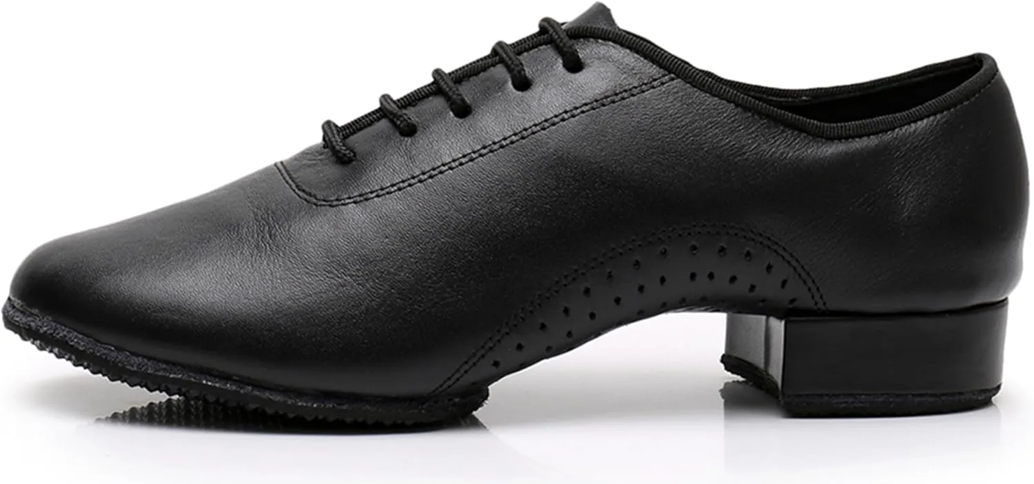 Dance Shoes for Men Ballroom Lace-up Standard Latin Tango Salsa Shoes with Heel X8007