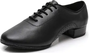 Dance Shoes for Men Ballroom Lace-up Standard Latin Tango Salsa Shoes with Heel X8007
