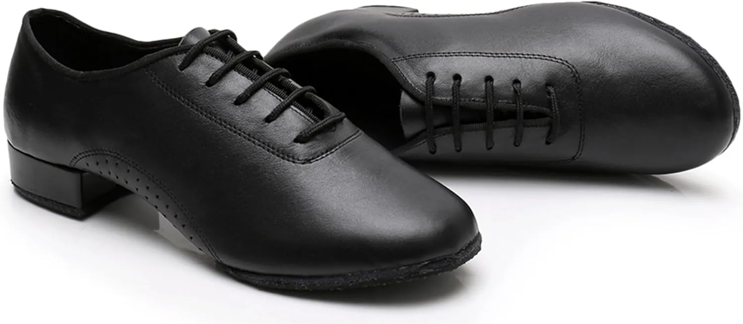 Dance Shoes for Men Ballroom Lace-up Standard Latin Tango Salsa Shoes with Heel X8007