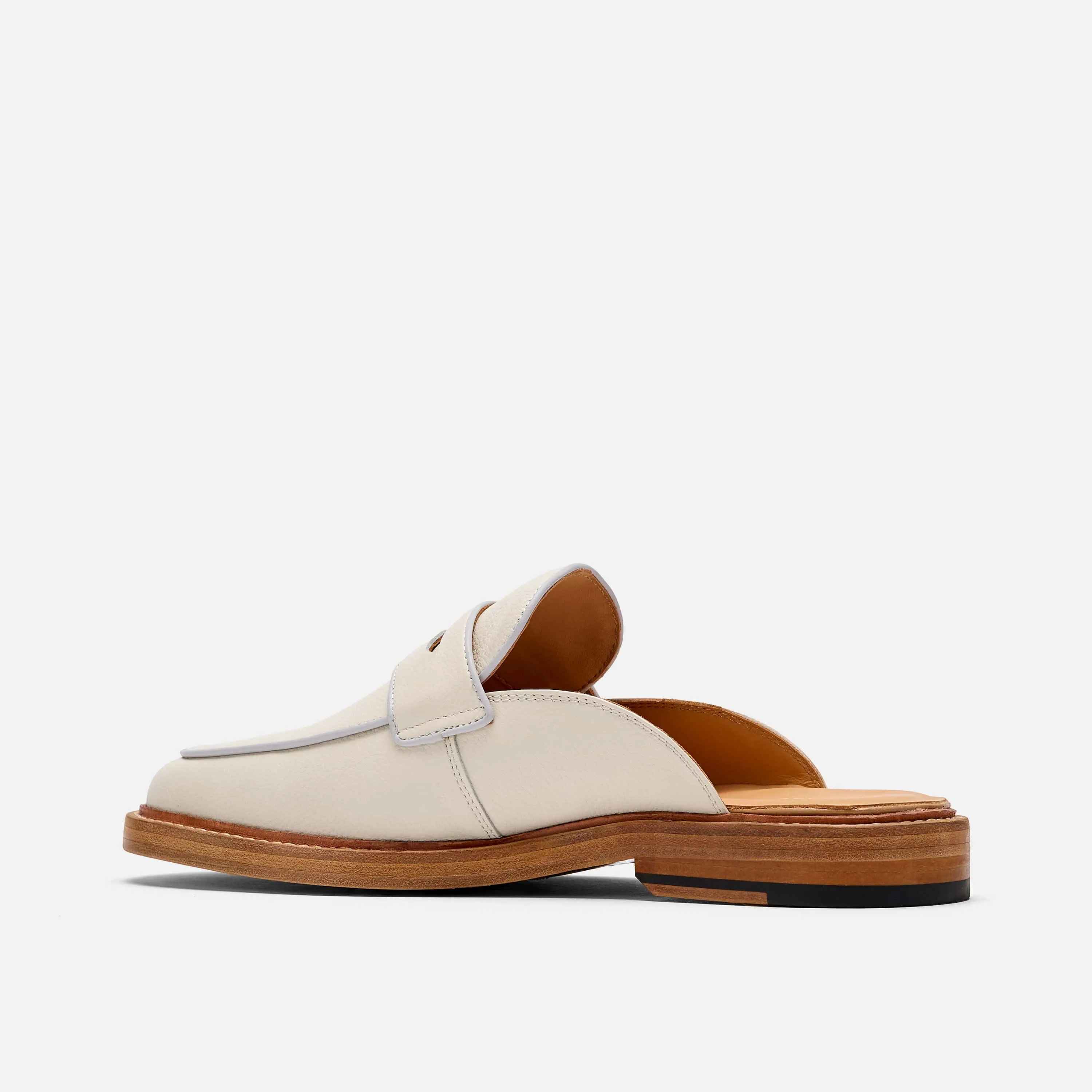 Del Mar White/Black Loafer Mules