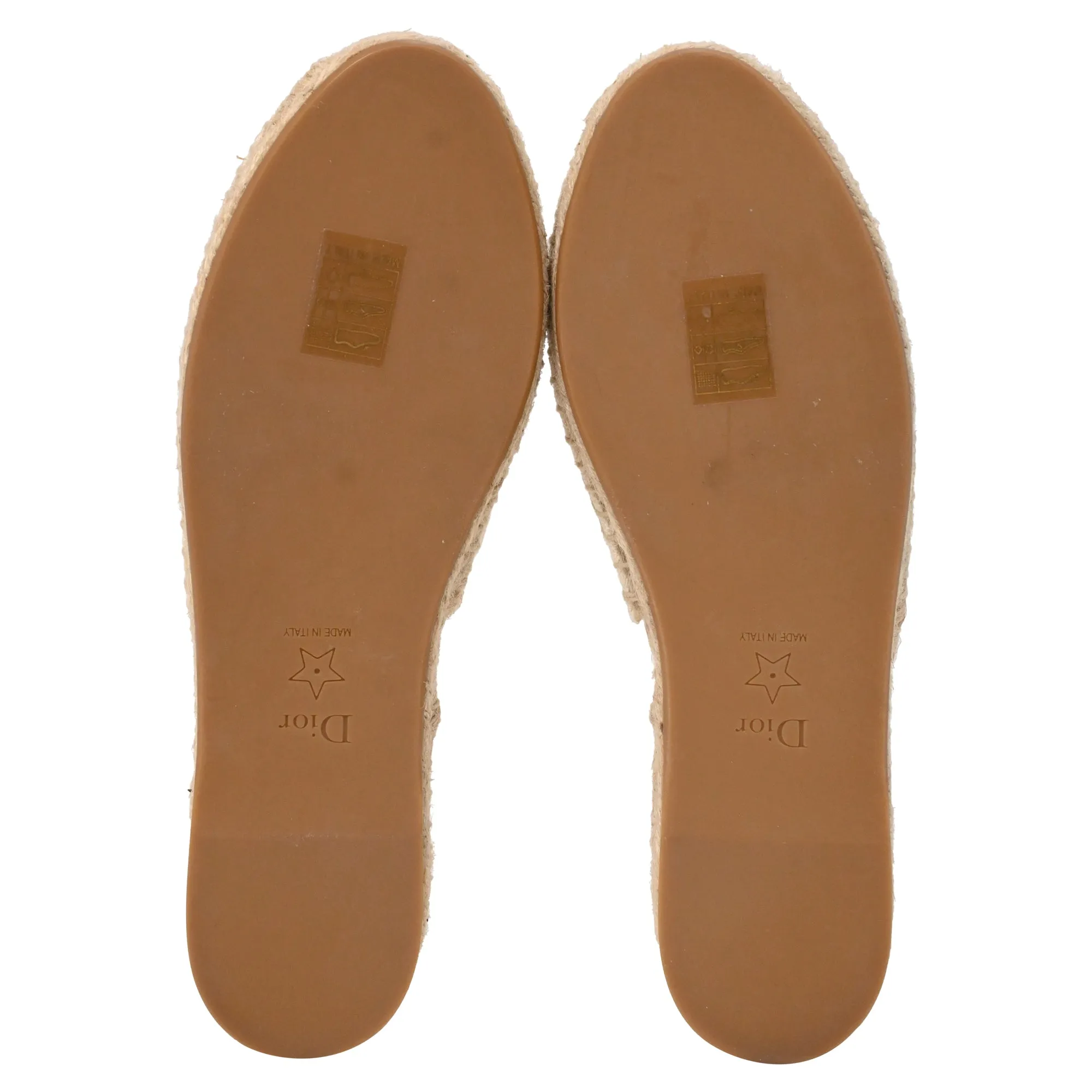 Dior Granville Embroidered Flat Espadrille Mules in White Cotton