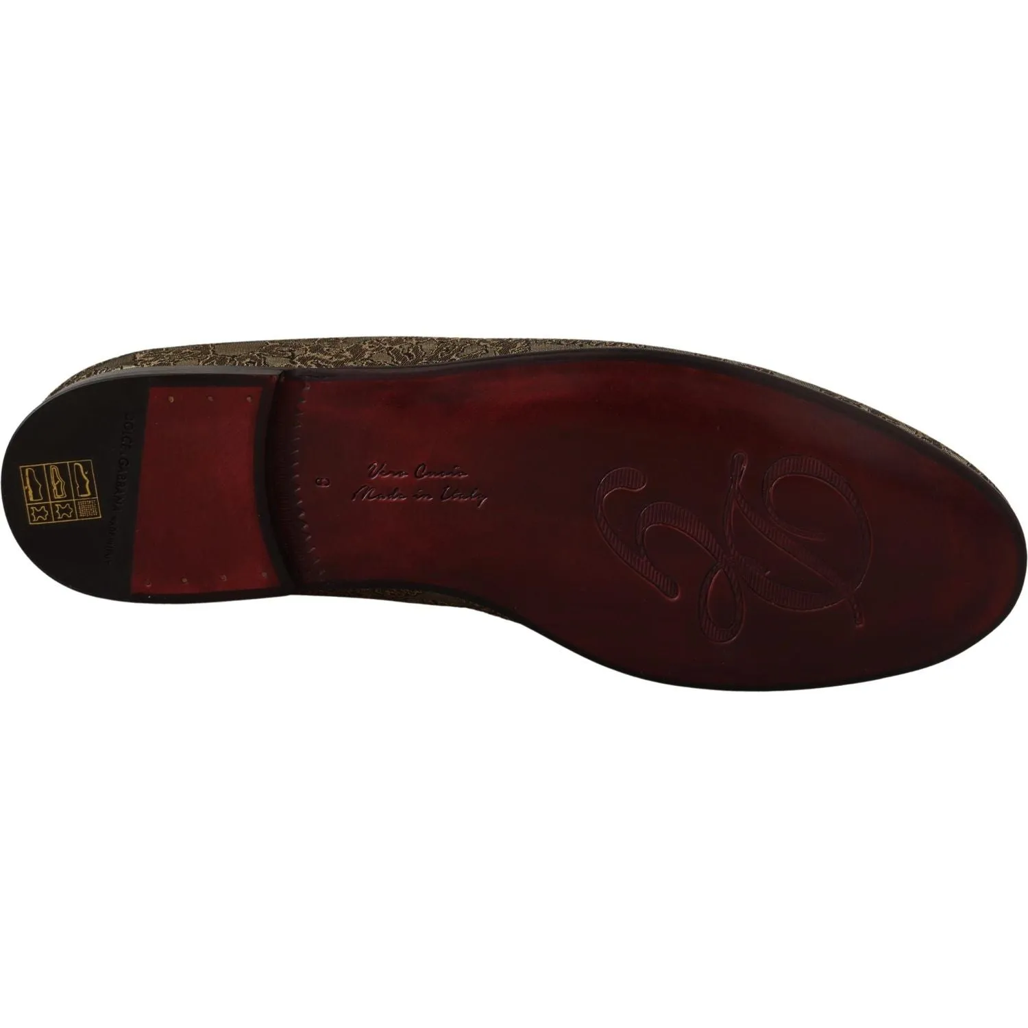 Dolce & Gabbana Gold Tone Loafers Slides Dress Shoes