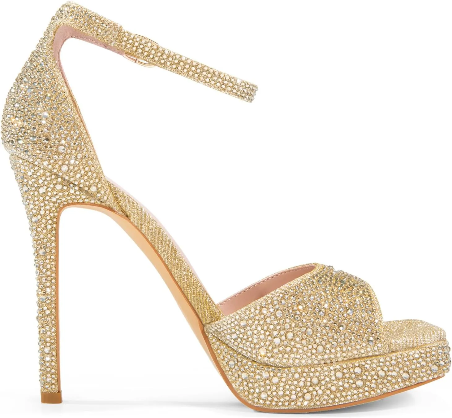 DREAM PAIRS Women's Stiletto High Heels Platform Ankle Strap Square Open Toe Dress Sexy Sandals