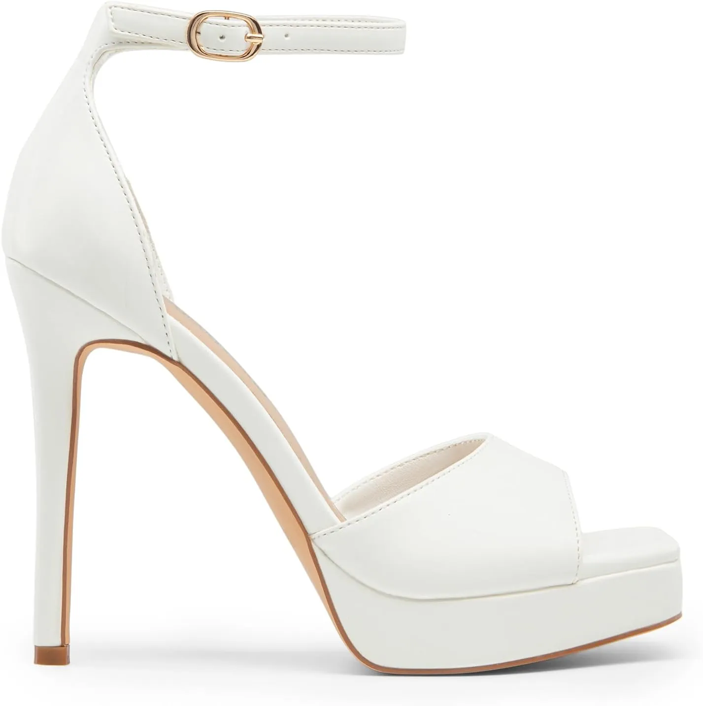 DREAM PAIRS Women's Stiletto High Heels Platform Ankle Strap Square Open Toe Dress Sexy Sandals