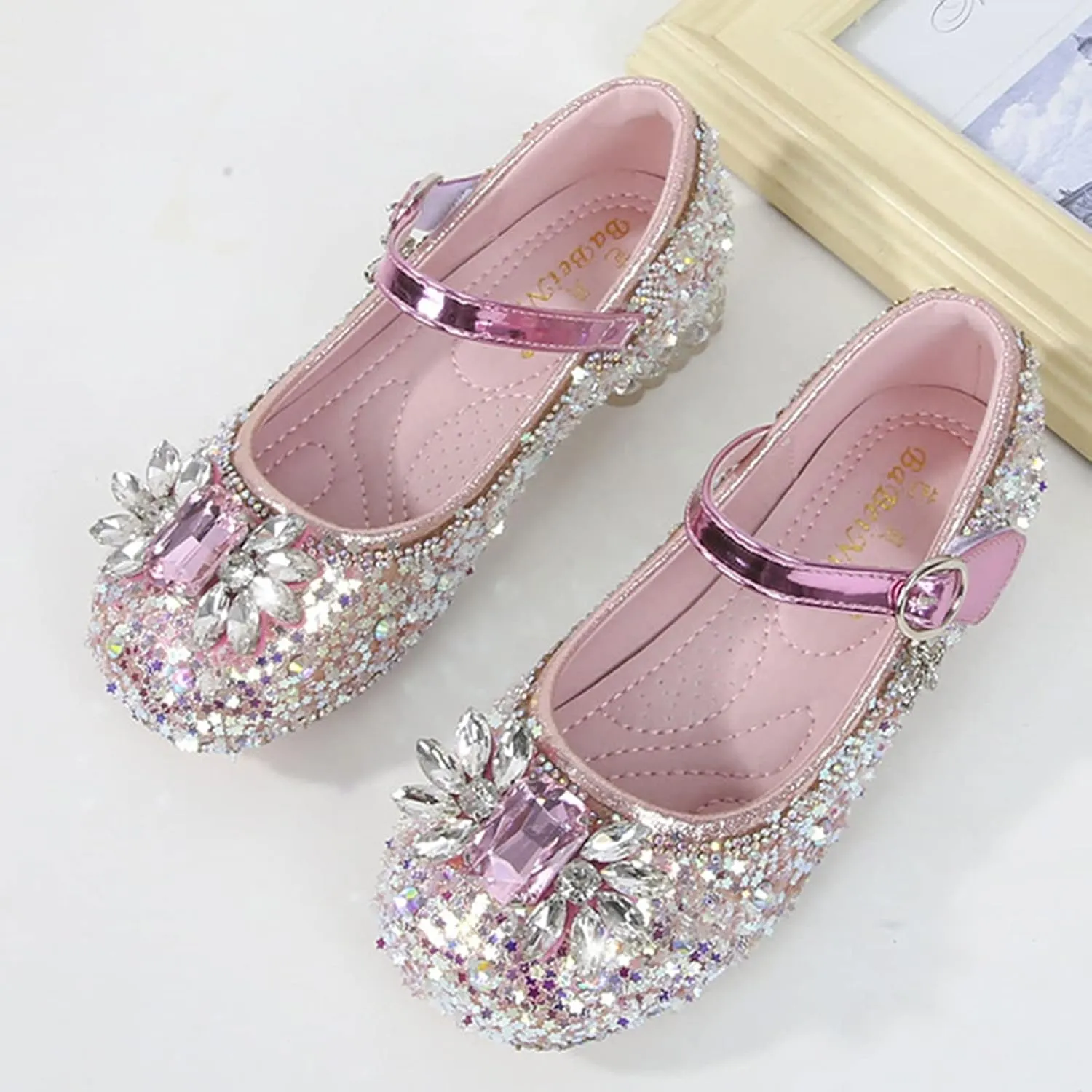 Fashion Autumn Toddler and Girls Casual Shoes Dance Shoes Round Toe Buckle Dress Shoes Big Kid Sneaker