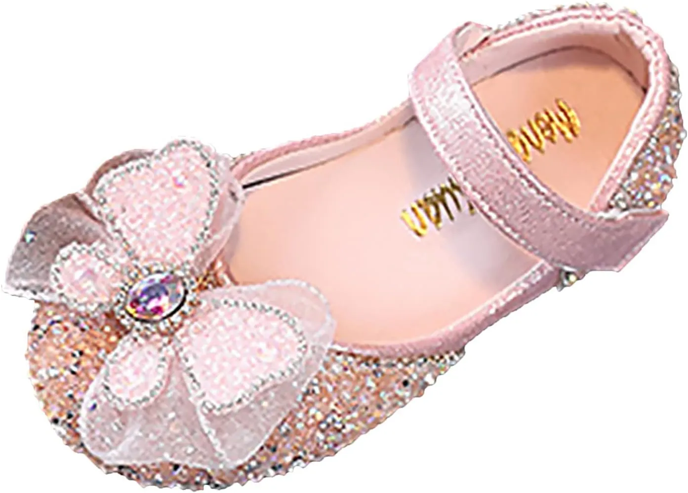 Fashion Autumn Toddler and Girls Casual Shoes Thick Sole Round Toe Buckle Dress Shoes Metallic Running Shoes