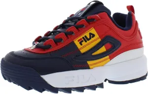 Fila Disruptor Ii Premium Boys Shoes Size 6, Color: Navy/Yellow/Red