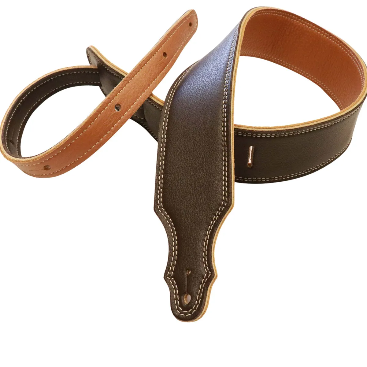 Franklin 2.5 Inch 3-Ply Reversible Glove Leather Strap Chocolate / Gold