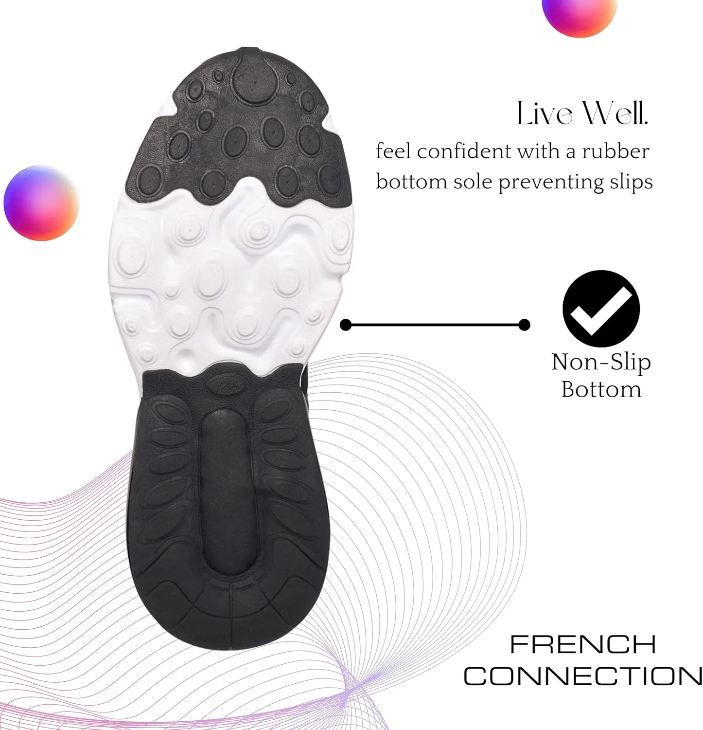 French Connection Women's Premium Breathable Athletic Shoes Walking Running Workout Tennis Comfortable Non Slip Fashion Sneakers for Women with Air Cushion