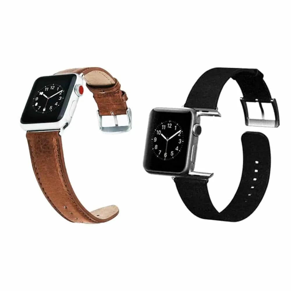 Genuine Leather Strap for 38/40/41mm Apple Watch- Black