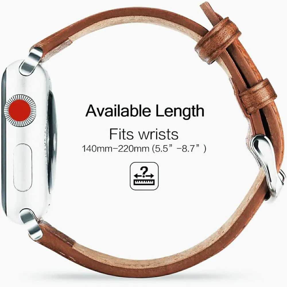 Genuine Leather Strap for 38/40/41mm Apple Watch- Black
