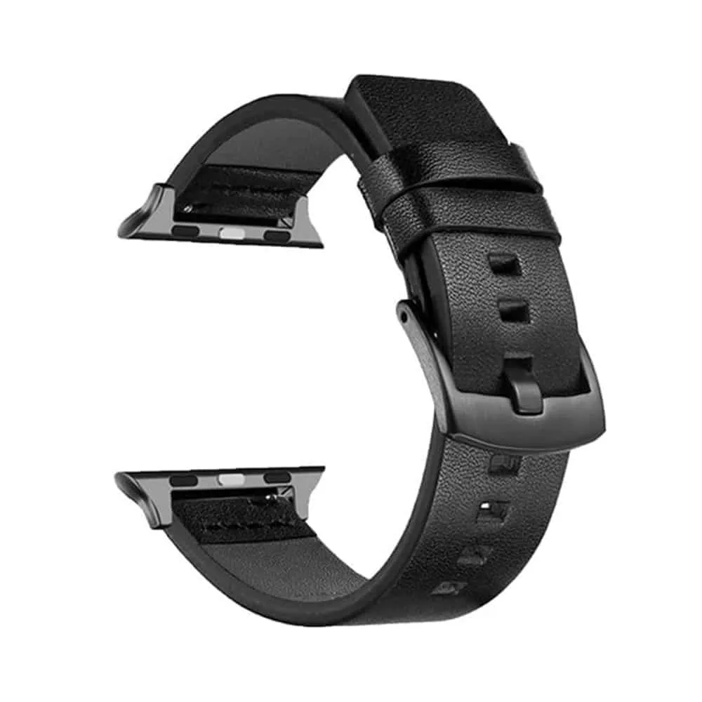 Genuine Leather Strap for 38/40/41mm Apple Watch- Black