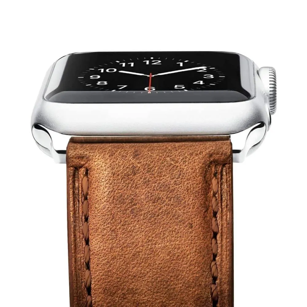Genuine Leather Strap for 38/40/41mm Apple Watch- Black