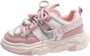 Girls and Toddler Chunky Sneakers Vulcanize Fashion Girls Platform Thick Sole Outdoor Running Casual Chief Formal Shoes