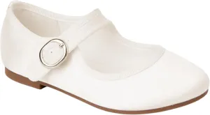 Girls' Satin Mary Jane Shoes - Buckle Strap Communion & Special Occasions Dress Shoes