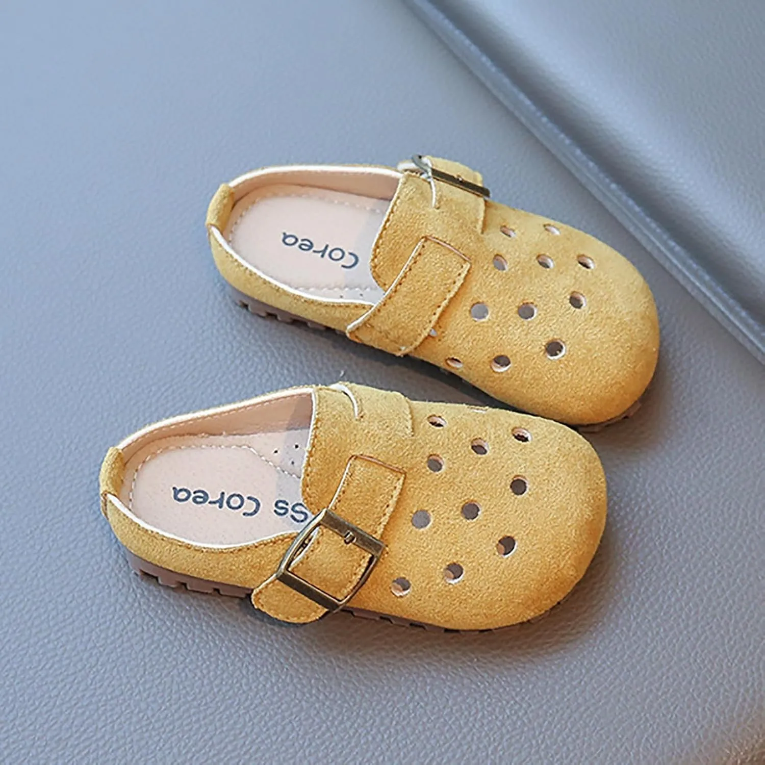 Girls Shoes Comfortable Closed Toe Slip On Sandals Fashionable Casual Slippers Sandals for Toddler Kids Dress