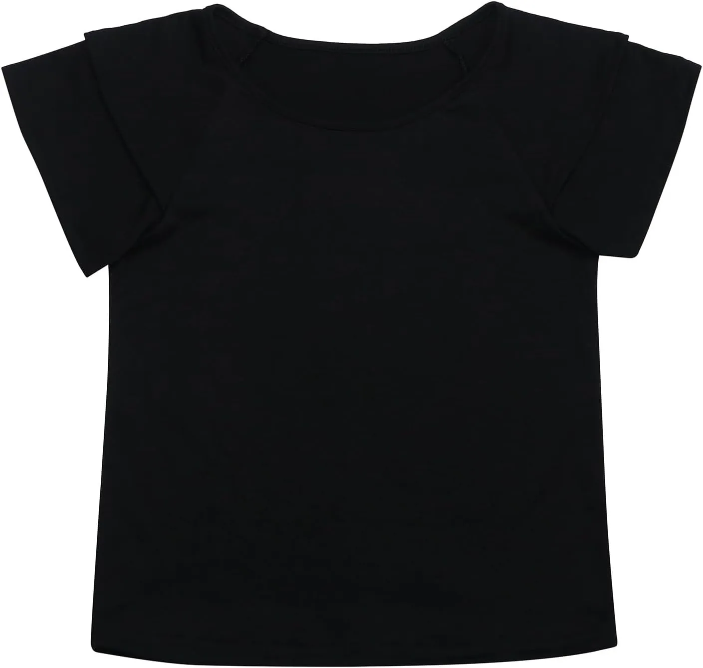 Girls Short Sleeve T-Shirts for Kids 3-12Y Trendy Elegant Dressy Crewneck Flutter Short Sleeve Tunic Tops Activewear Playwear
