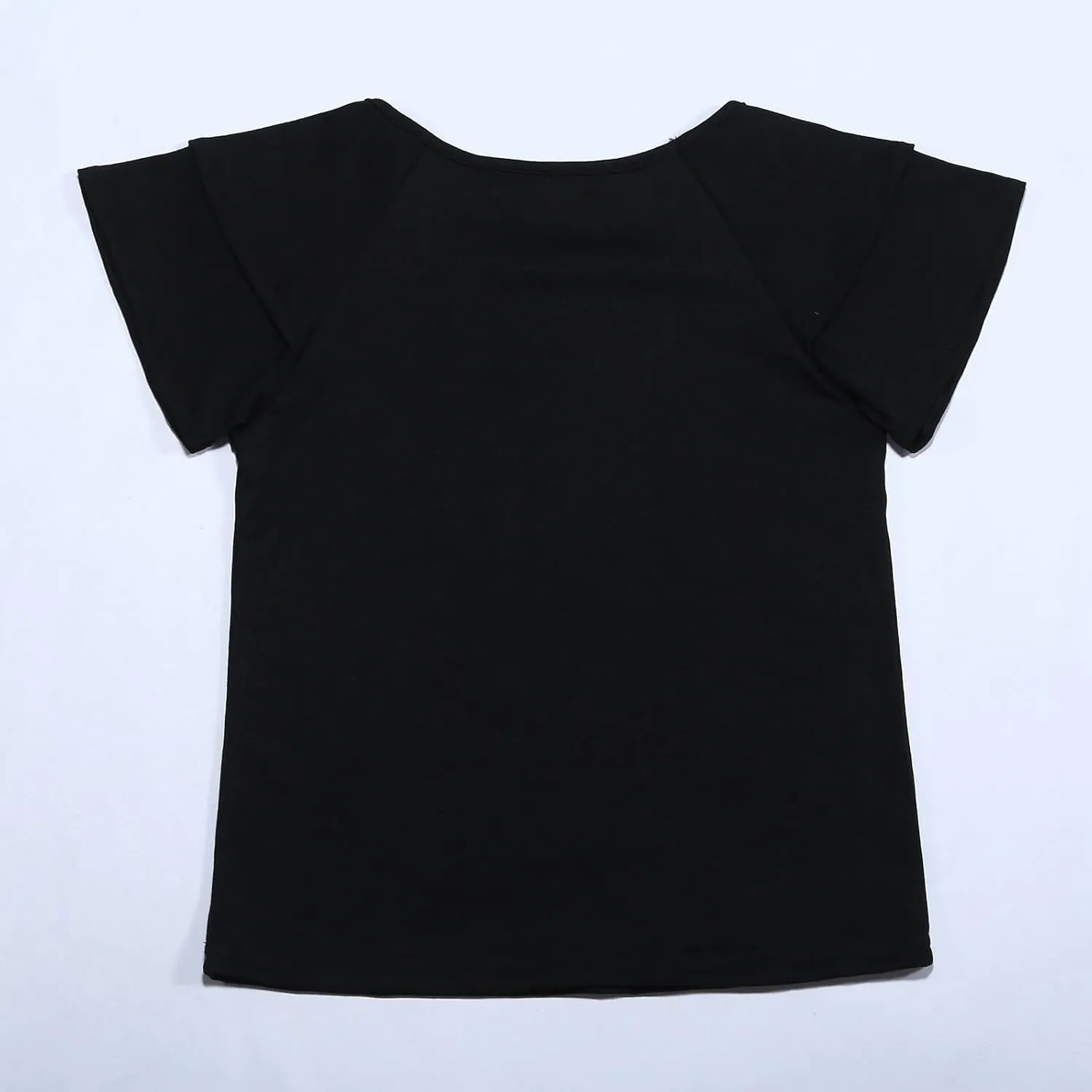 Girls Short Sleeve T-Shirts for Kids 3-12Y Trendy Elegant Dressy Crewneck Flutter Short Sleeve Tunic Tops Activewear Playwear