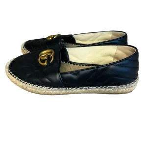 Gucci Black Marmont Leather Espadrille