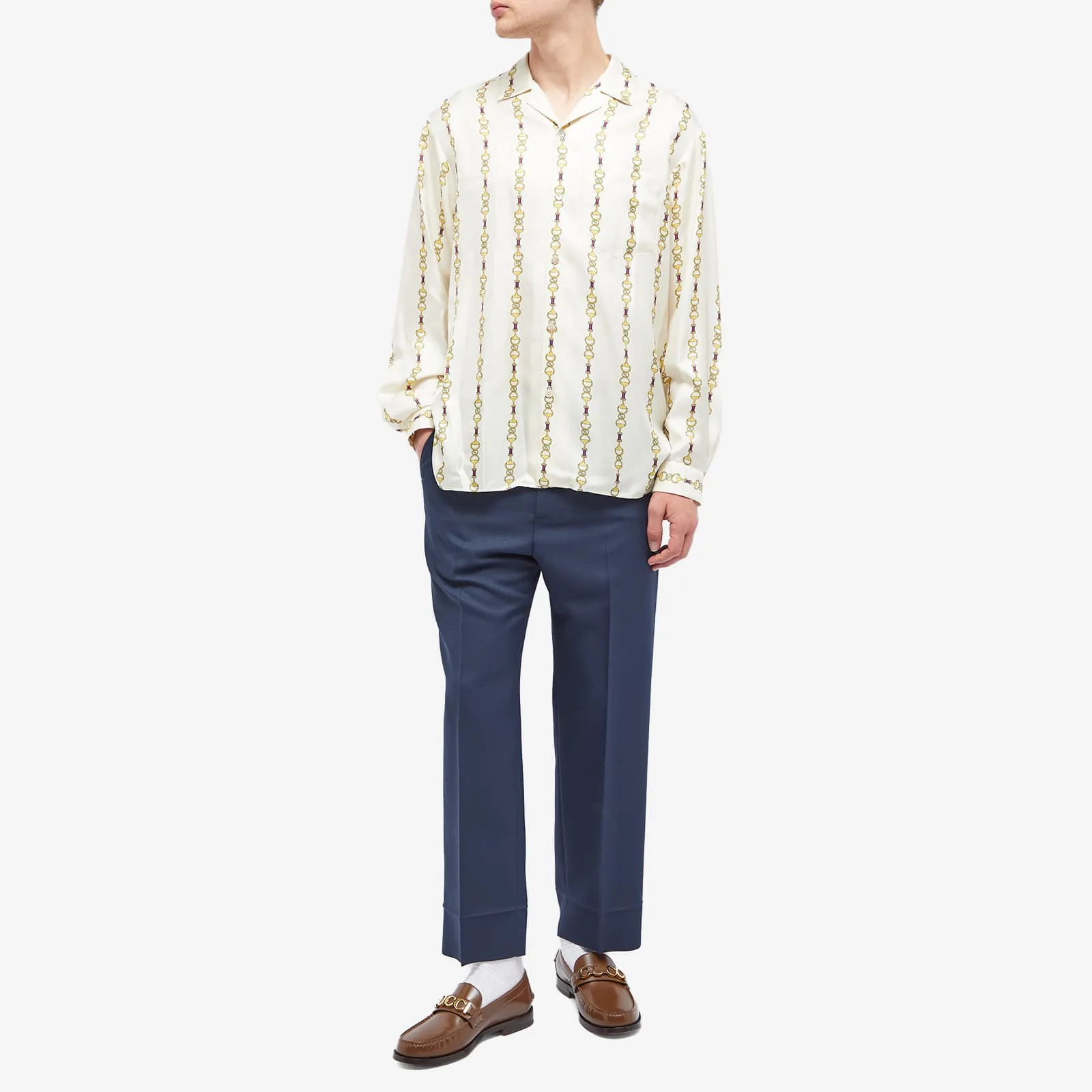 Gucci Horsebit Vacation Shirt, ivory