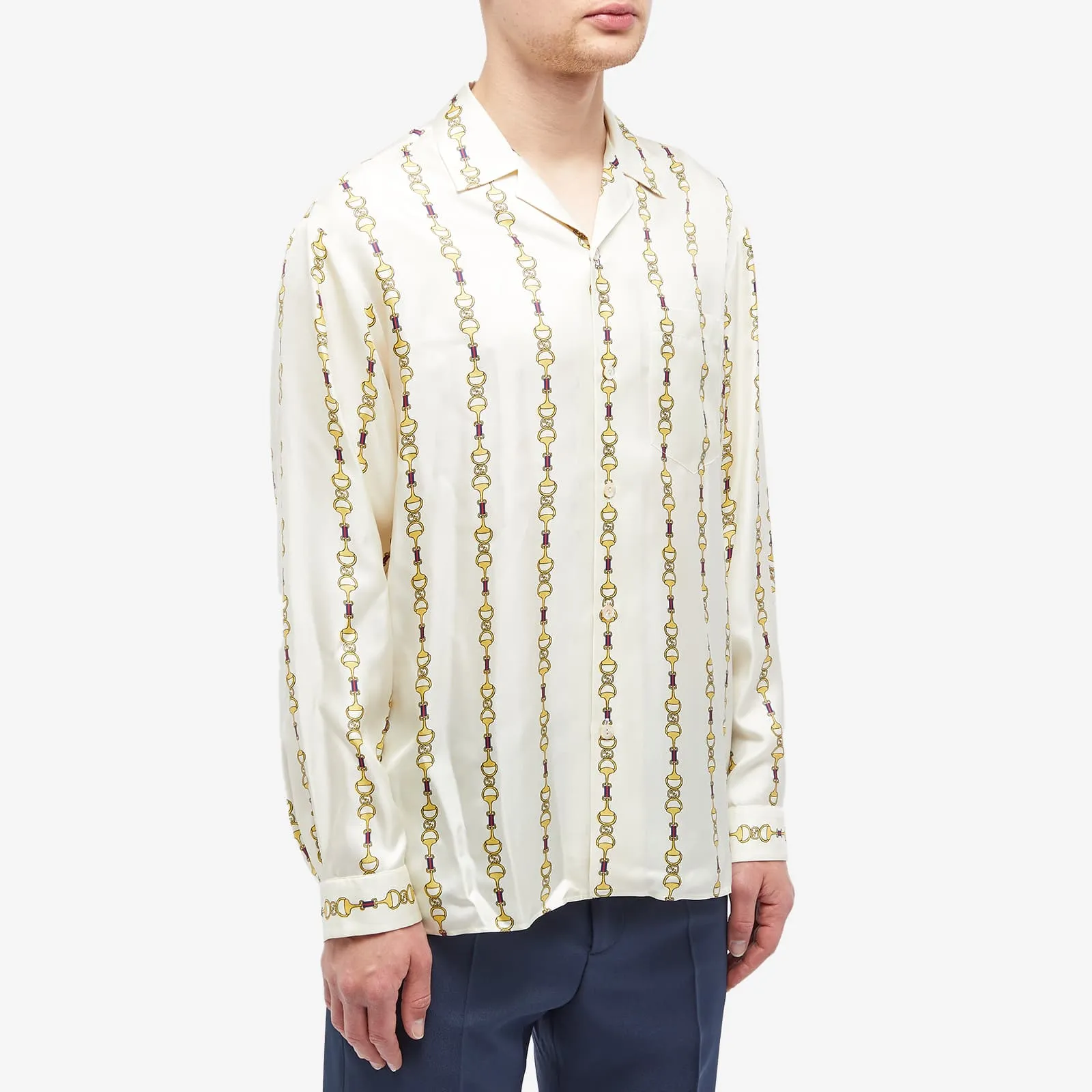 Gucci Horsebit Vacation Shirt, ivory