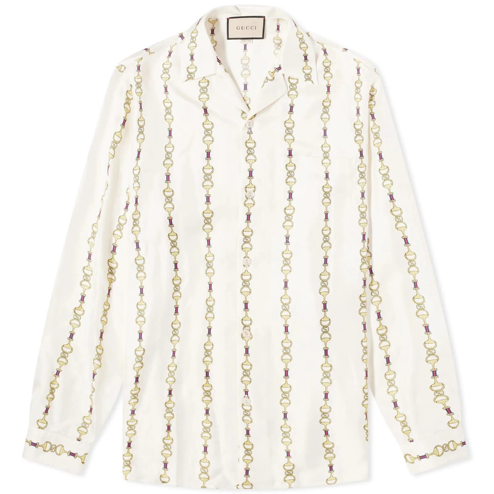 Gucci Horsebit Vacation Shirt, ivory