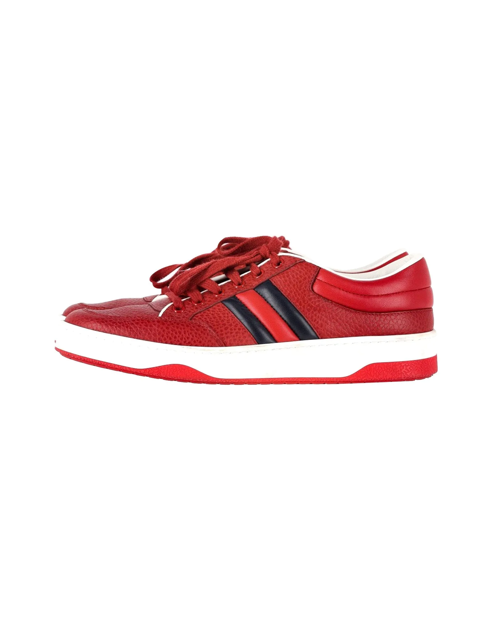 Gucci Ronnie Low-Top Sneakers in Red Leather