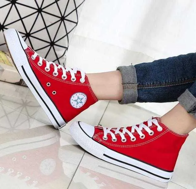 High Quality Classic Women High Top Canvas Shoes 2021