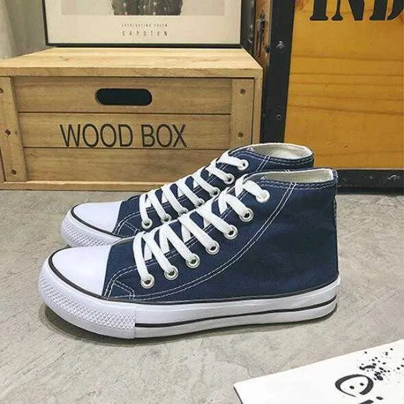 High Quality Classic Women High Top Canvas Shoes 2021