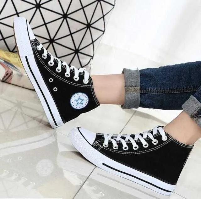 High Quality Classic Women High Top Canvas Shoes 2021