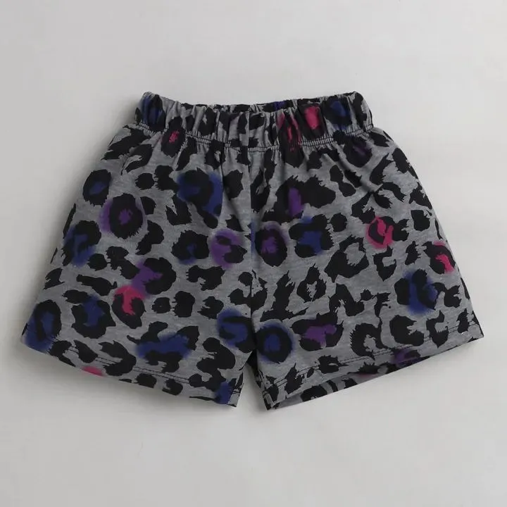 Leopard Printed Short - Grey