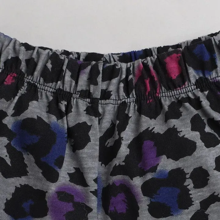 Leopard Printed Short - Grey
