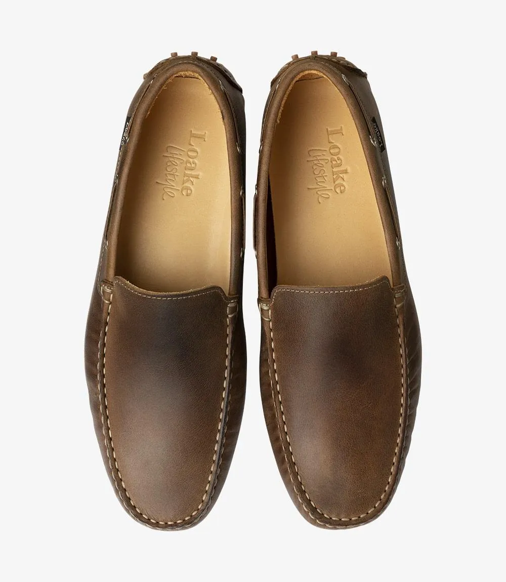LOAKE DONINGTON BROWN DRIVER SHOE MOCCASIN SOLE F-MEDIUM