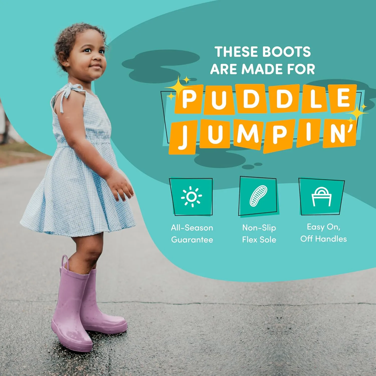 Lone Cone Premium Natural Rubber Rain Boots for Toddlers and Kids with Solid Design