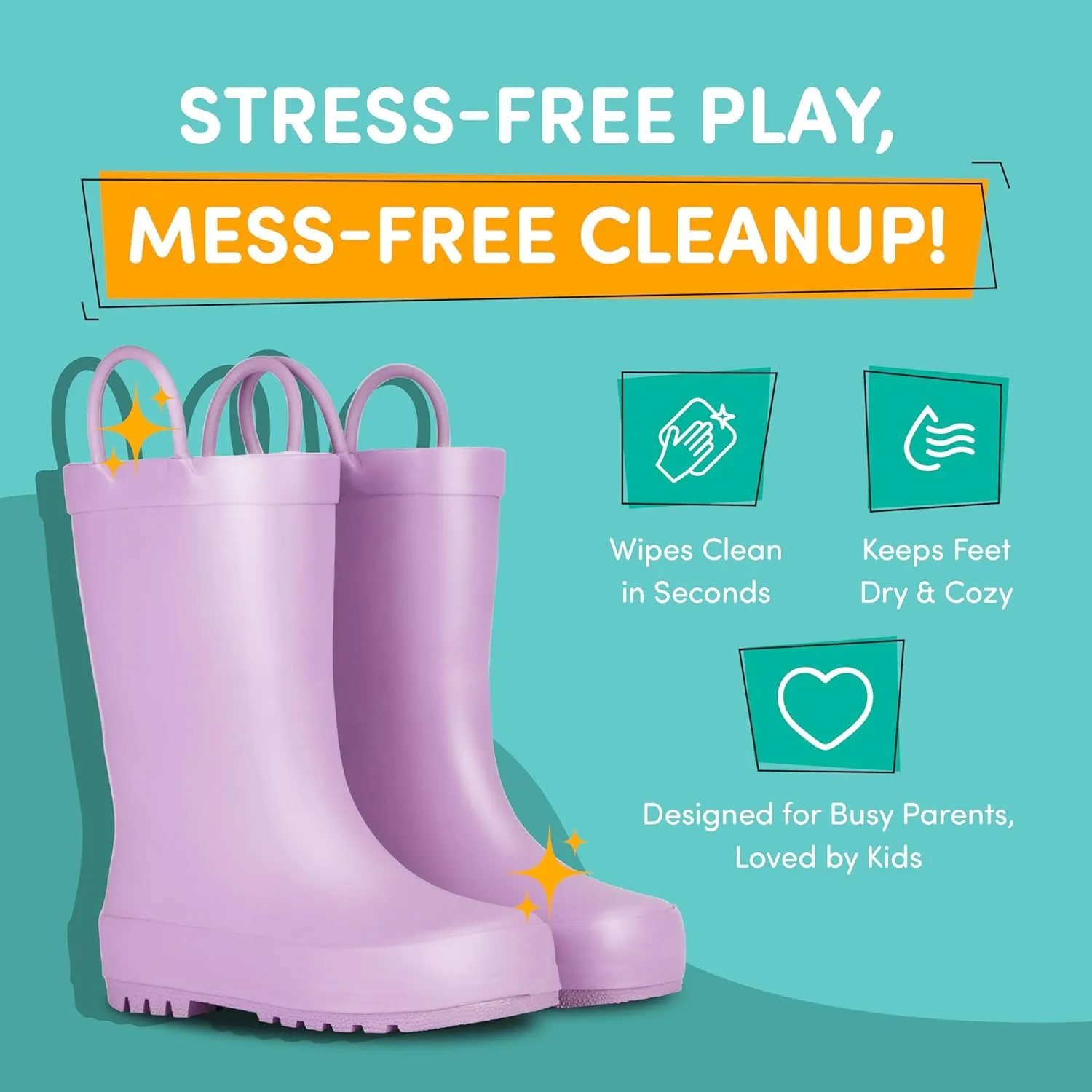Lone Cone Premium Natural Rubber Rain Boots for Toddlers and Kids with Solid Design