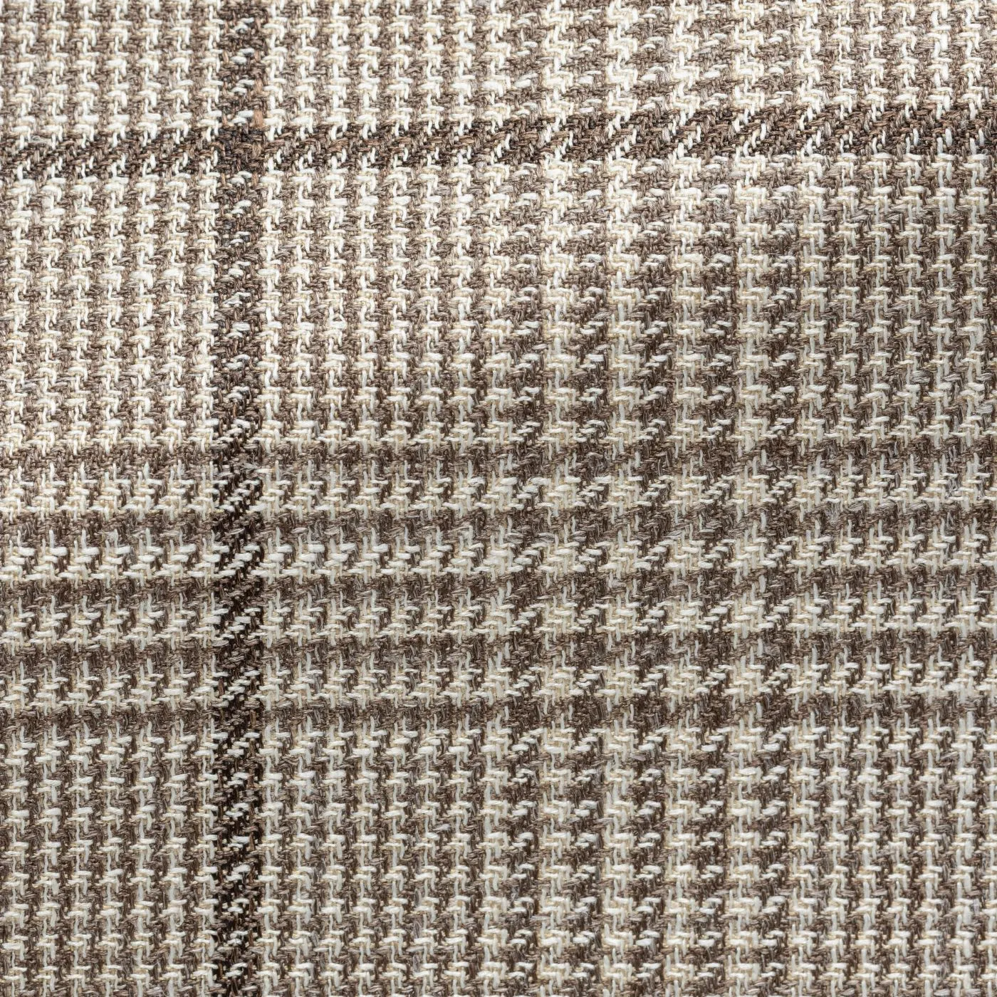 Loro Piana SUMMERTIME Taupe Wool, Silk & Linen with Brown Check