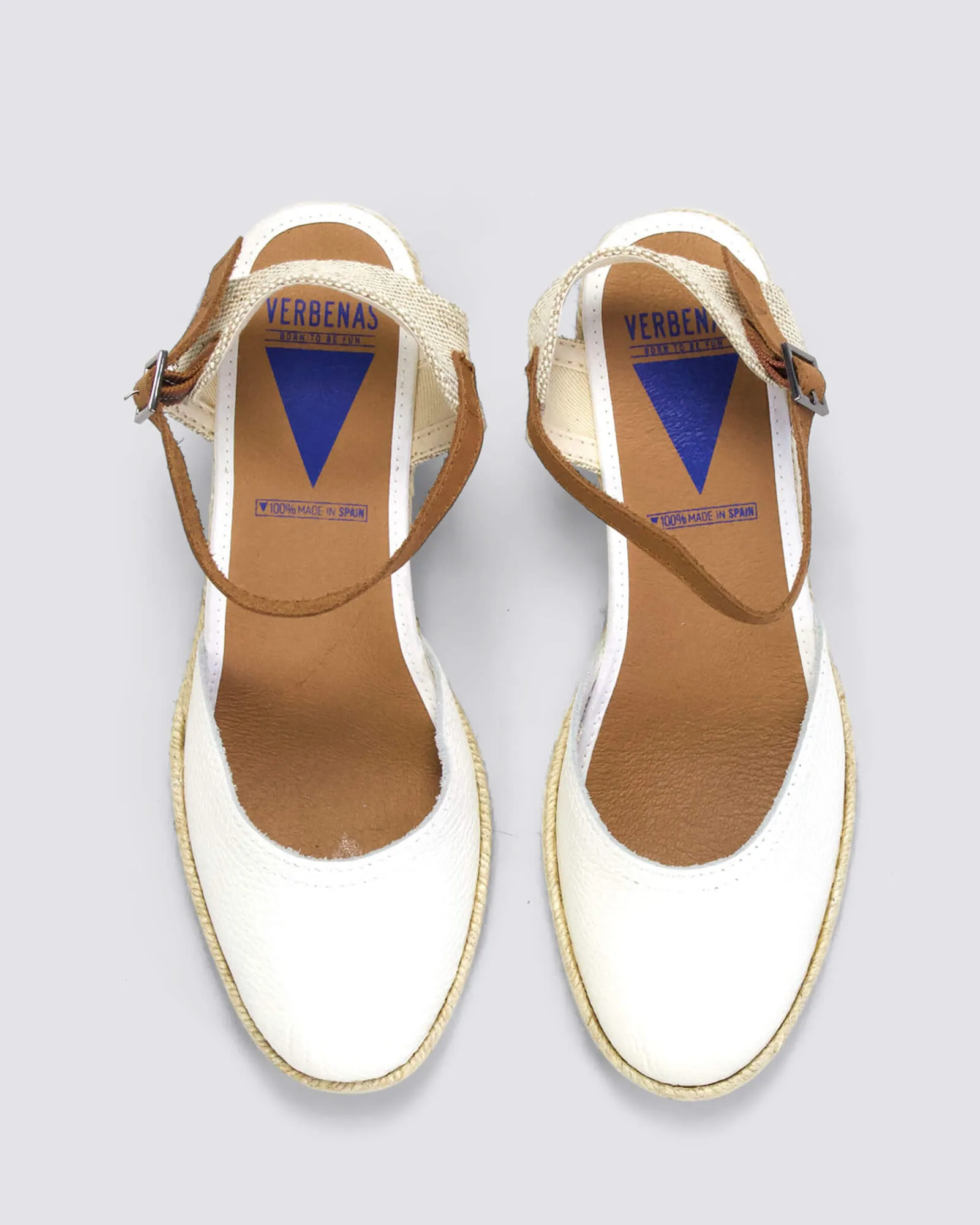 MALENA WEDGE SANDALS BLANCO WHITE LEATHER