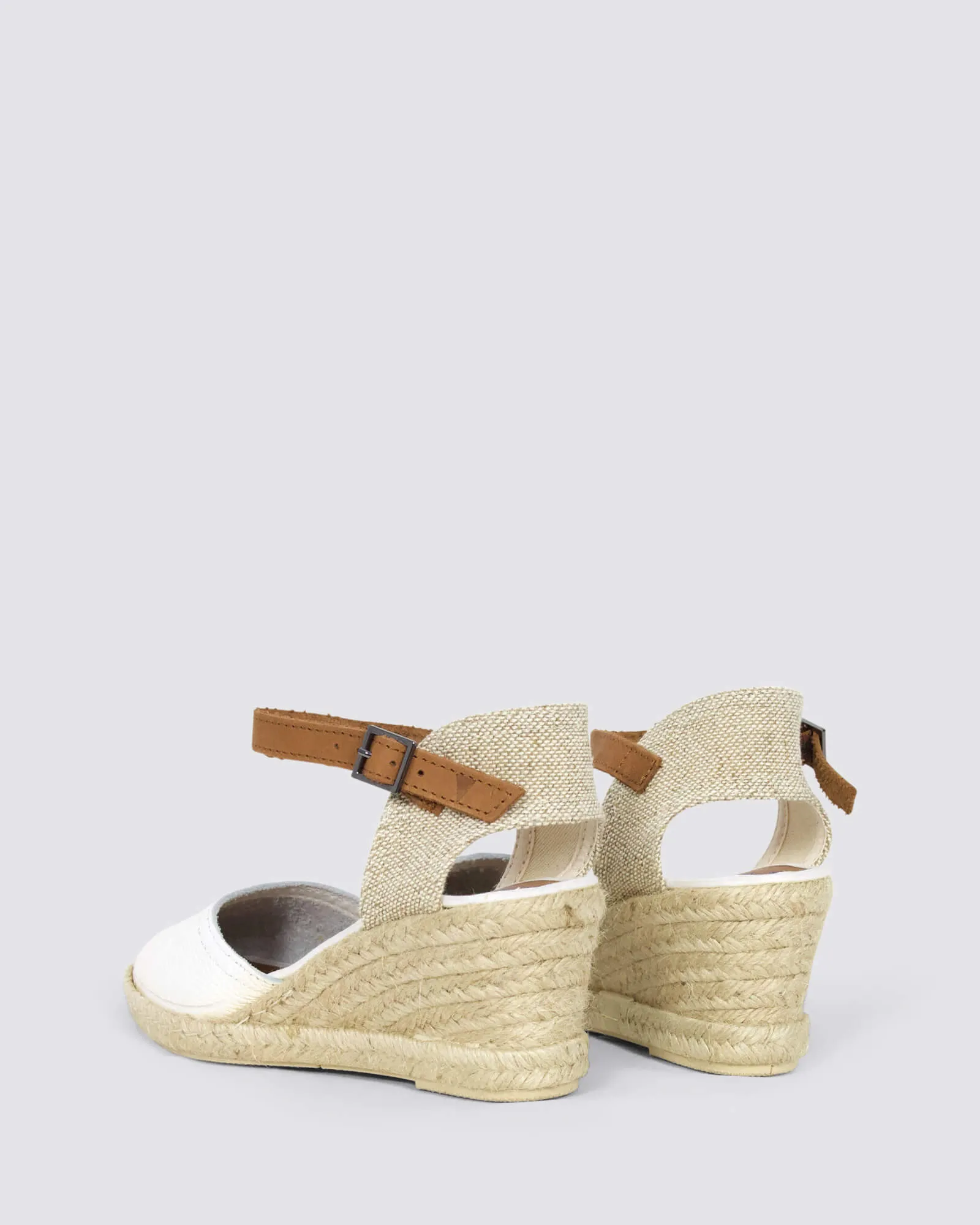 MALENA WEDGE SANDALS BLANCO WHITE LEATHER