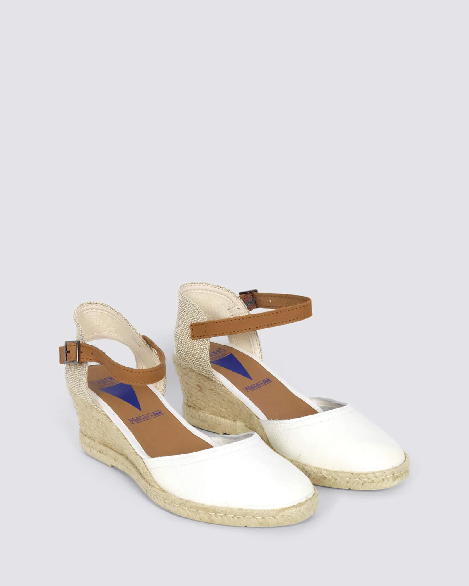 MALENA WEDGE SANDALS BLANCO WHITE LEATHER